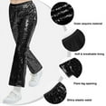 thumbnail image 4 of LOLANTA Girls Sequin Flare Pants Sparkle Bell Bottoms Kids Elastic Waist Glitter Disco Dance Trousers, 4 of 8