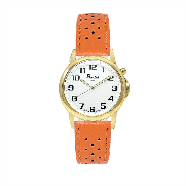Bandini Mens Glow Watch Extra Long Leather Rally Strap 38mm Analog Men s Easy to Read Watch with Light Light Up Watches Quartz White Dial Big