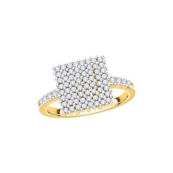 Diamond Anniversary Ring in 10K Yellow Gold (2/3 cttw) (I-Color, SI3/I1-Clarity) (Size-6)