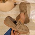 thumbnail image 2 of Wensltd Women's Loafers Slip On Flat Shoes Suede Upper Spring Autumn Daily Soft Walking Shoes, 2 of 9