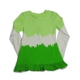 thumbnail image 2 of S.W.A.K. - Little Girls' Long Sleeve Top 24837-4 (green white), 2 of 3