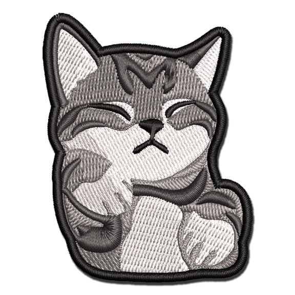 Sleeping Pocket Kitten Cat Applique Multi-Color Embroidered Iron-On Patch - 2.5 Inch Small