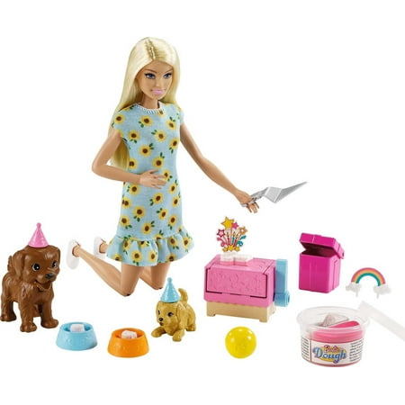 UPC: 0887961963274 | Barbie Puppy Party Doll & Playset with Blonde Doll 2 Puppies Cake Molds Dough & Accessories