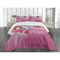 thumbnail image 3 of Ambesonne Anime Quilted Bedspread Set 3 Pcs, Japanese Animal Manga, Queen Size, Pink, 3 of 5
