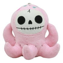 Ebros Furry Bones Skeleton Octopee The Pink Octopus Plush Toy Doll Collectible 5"Tall
