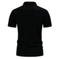 thumbnail image 4 of IYTR Mens Shirts Fashion Leisure Daily Work Shirts Casual Comfy Summer Solid Color Short Sleeve T Shirts 3-buttons Turndown Collar Black XL, 4 of 6