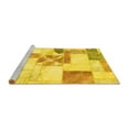 thumbnail image 2 of Ahgly Company Machine Washable Indoor Square Patchwork Yellow Transitional Area Rugs, 7' Square, 2 of 4