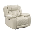 thumbnail image 4 of OakvillePark Orinthal Faux Leather Power Reclining Chair with LED and Charging Ports, Beige, 4 of 17