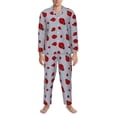 thumbnail image 3 of Sikiie Ladybug Mens Pajama Set, Soft Warm Long Sleeve Sleepwear, Cozy Button-Down Pjs for Men-X-Large, 3 of 7