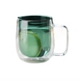 thumbnail image 1 of Tazas de café de vidrio de doble pared con asa, 250 ml (8,8 oz), de vidrio borosilicato de color for bebidas frías y calientes, capuchino, latte y té., 1 of 7