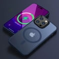 thumbnail image 1 of Matte Translucent Frosted Phone Case For IPhone 16 15 14 13 12 11 Pro Max Plus Magnetic Case For Magsafe Wireless Charging Cover Dark Blue For iphone11Pro, 1 of 6