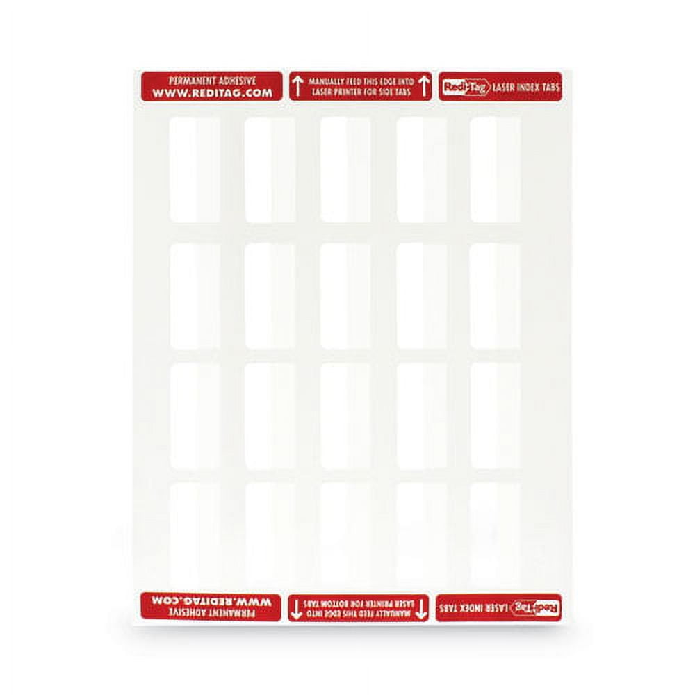 Laser Printable Index Tabs, 1/5-Cut Tabs, White, 2" Wide, 300/pack | Bundle of 2 Packs