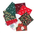 thumbnail image 6 of 10 Pieces Christmas Cotton Fabric Bundles Sewing Square Patchwork Precut Fabric Scraps for DIY Christmas Stocking Tree Wreath Doll Dress Apron Quilt Coaster (Random Colors), 6 of 6