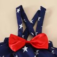 thumbnail image 5 of Fesfesfes Kids 4th of July Outfit Summer Baby Girl Independence Day Dress Set Girl Short Sleeve Letter Romper Bow Strap Dress Hairband Set 3-6 Months, 5 of 9