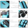 thumbnail image 4 of Equipaje de mano TRAVELARIM de 22 pulgadas con ruedas expandibles, color verde azulado, 4 of 9