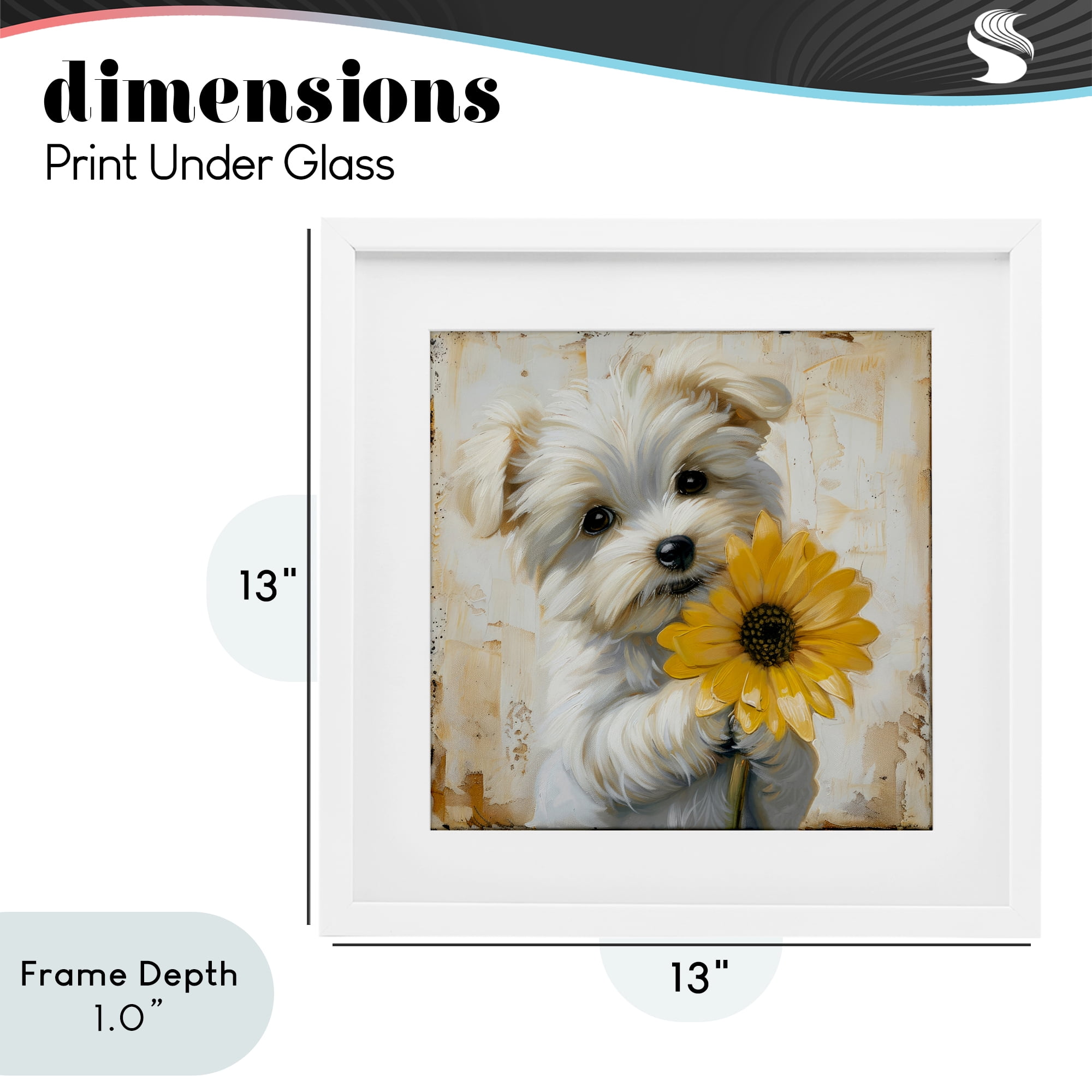 Stupell Industries Little Lucky Puppy White Framed Print Under Glass, design by Tina LeCour
