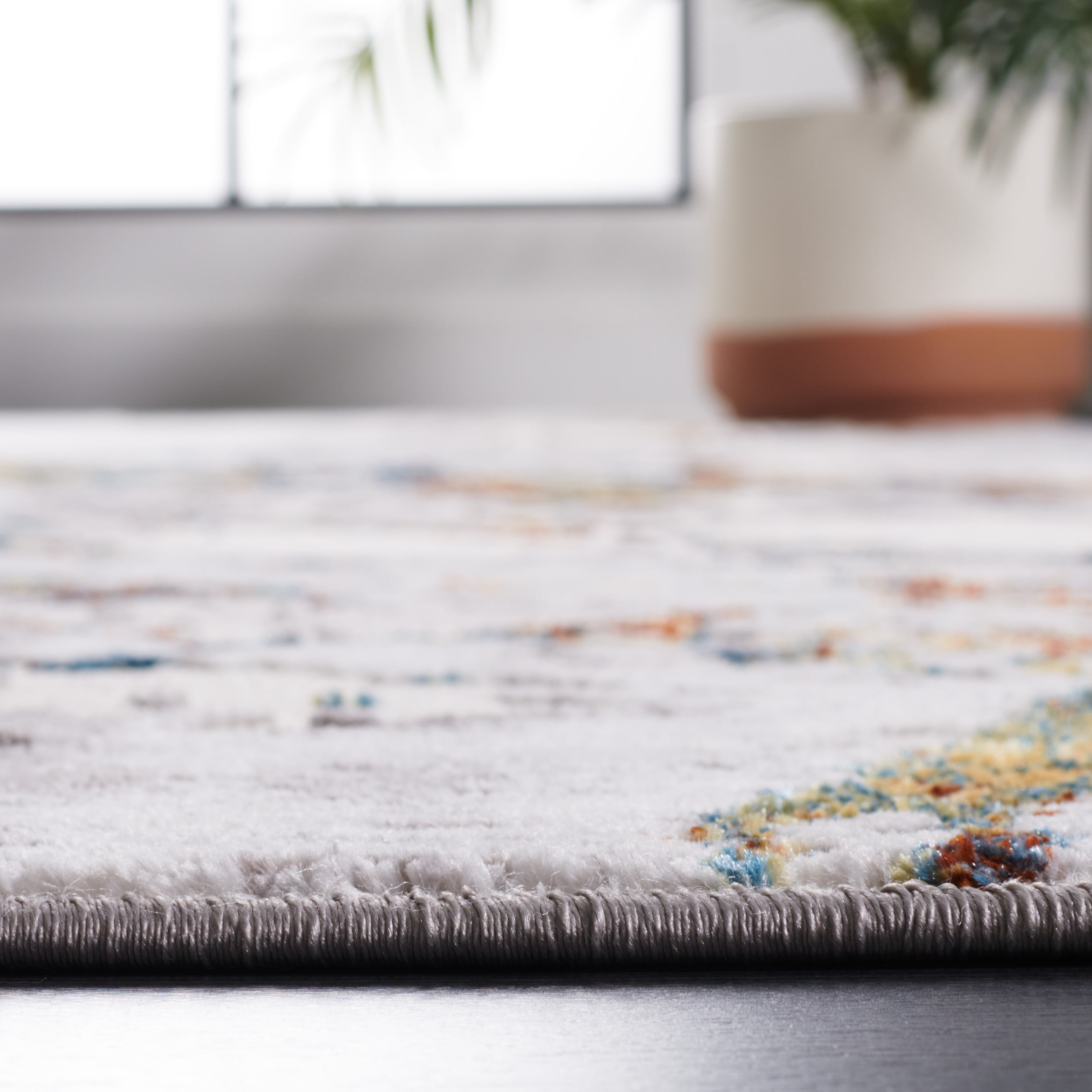 SAFAVIEH Amelia Pemala Abstract Area Rug, Gray/Blue Gold, 4'5" x 6'5"