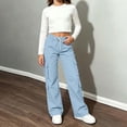 thumbnail image 5 of Edvintorg Girls Cargo Pants Elastic Waisted Outdoor Hiking Pant Loose Wide Leg Workout Trouser with Pocket Teen Girl Clothes Size 5-15, 5 of 9