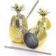 thumbnail image 1 of 2 Pcs 500ml Pineapple Drink Cups Tumbler With Stretched Straw Wineglass Drinking Cocktail Beer Juice, 1 of 1