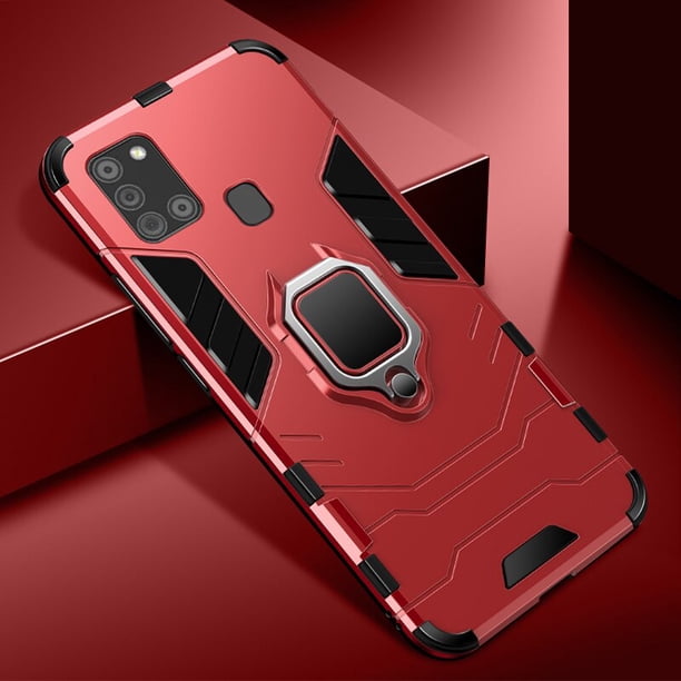 Funda de armadura a prueba de golpes KEYSION para Samsung Galaxy A21S, funda trasera de teléfono con soporte de anillo para Galaxy M31 M21 M11 M12 M30S M01 M31S M51 Tan Jianjun unisex