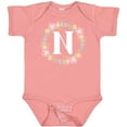 thumbnail image 3 of Inktastic Monogram Letter N Rose Floral Wreath Gift Girls Baby Bodysuit, 3 of 5