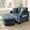 Blue + Foam + 2 Seat, variant on Double Sofa Chaise with Storage Footrest, Unique Design & Throw Pillows,Grey