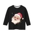 thumbnail image 3 of BaoFuBaoMei Boys Girls Fall Tops Christmas Santa Claus Long Sleeve Pullover Shirt Slim Crew Neck Clothing for Christmas Dinner Vacation Holiday, 3 of 3