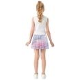 thumbnail image 4 of Girls' Skorts Elastic Waist Skorts with Inner Shorts Athletic Workout Shorts Skirts Cute Pastel Watercolor Floral Large, 4 of 9