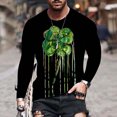 thumbnail image 2 of Camiseta de todos los días unisex para hombre Camiseta informal de manga larga con estampado gráfico en 3D del día de San Patricio Pompotops  oipoqjl6695, 2 of 9