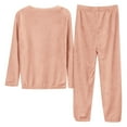 thumbnail image 3 of Womens Pajama Sets â Cozy Lounge Sets for Women for At-Home Mornings or Brunch Women's Solid Color Flannel Warm And Cozy Set Winter Thick Warm Home Clothes, 3 of 8