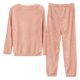 thumbnail image 2 of Conjunto de pijama de franela de color liso para mujer: cálido y cómodo, dos piezas, cuello redondo, forro polar coral, adecuado para invierno/otoño, talla única, 2 of 7