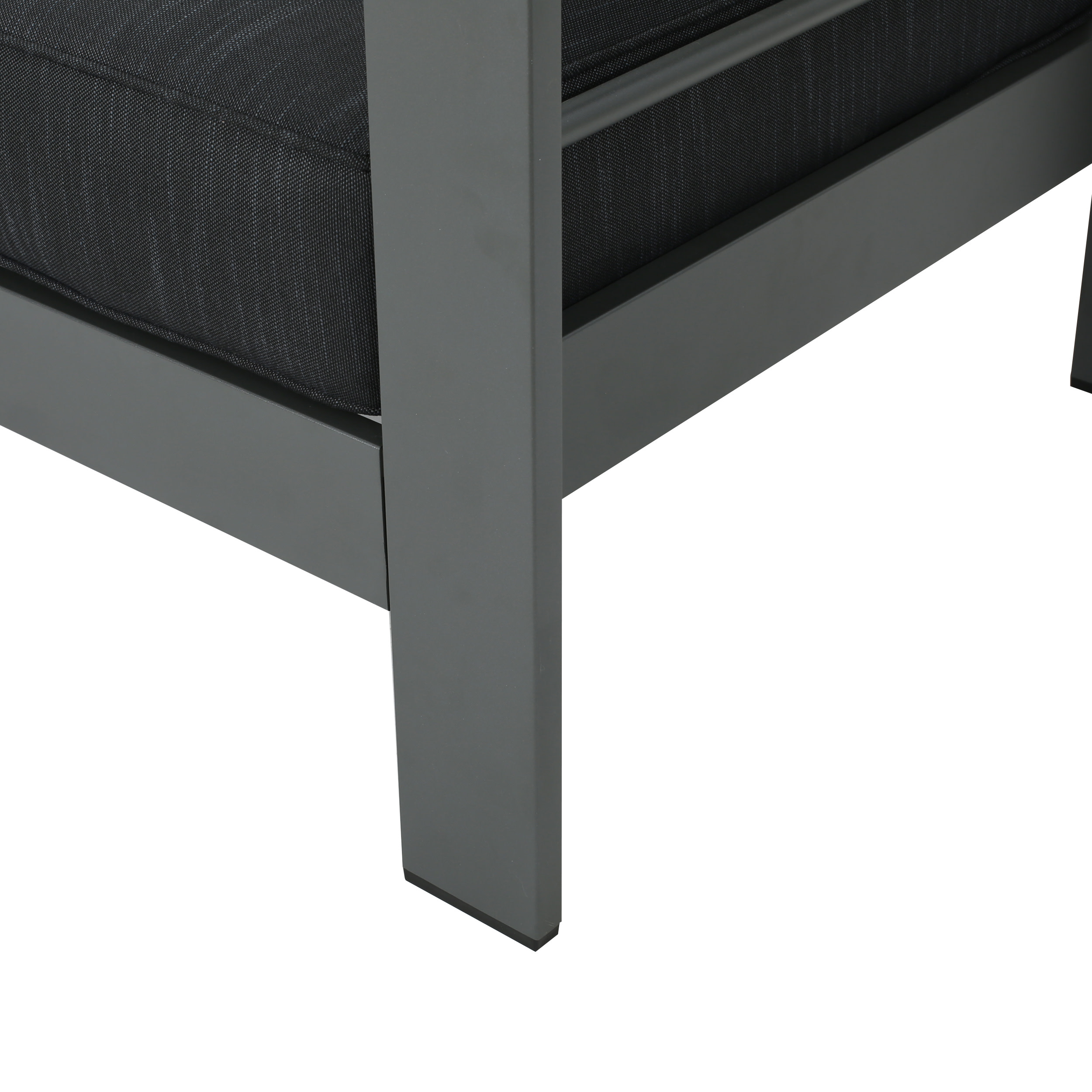 Miller Aluminum Outdoor Loveseat, Gray, Dark Gray