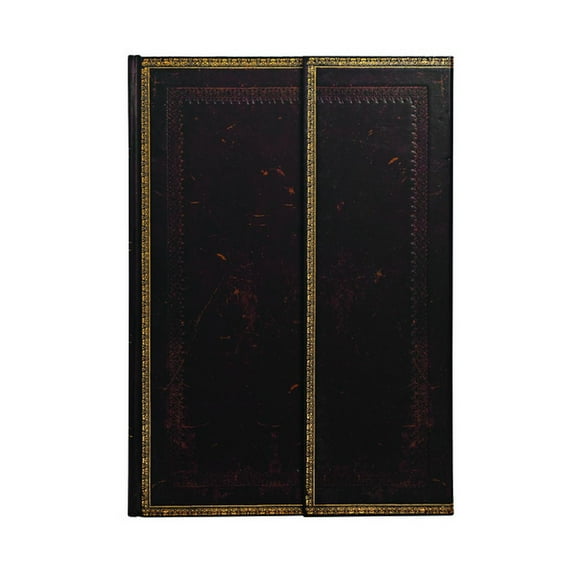 Black Moroccan Grande Unlined Hardcover Journal, 128pg, 120gsm by Paperblanks (Old Leather Collection), (Hardcover)