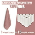 thumbnail image 3 of Dan River Washcloths pack of 24 High-Quality Soft Cotton Absorbent and Multipurpose Wash Clothes for Face & Body - Dusty Rose, 12x12in, 3 of 8