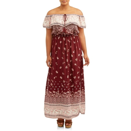 New Look Juniors' Plus Size Off-Shoulder Printed Challi (Best Looks For Plus Size)