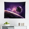 thumbnail image 1 of Galaxy Tapestry, Deep Space Planets Over Nebula Dust Stars and Halo Ring Science Fiction Art, Fabric Wall Hanging Decor for Bedroom Living Room Dorm, 2 Sizes, Dark Grey Magenta, by Ambesonne, 1 of 1