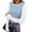 *Light Blue, variant on Women's Long Sleeve Slim Fit Shirts ,Color Block Baseball Tee Raglan Crew Neck Tops Light Blue,Womens Plus S