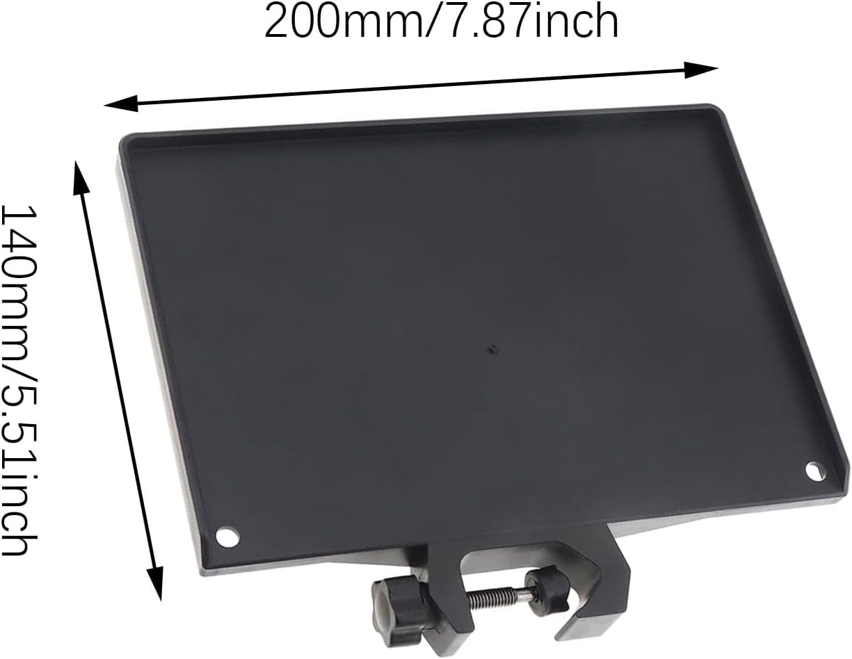 MKEUDQ-7.87 Inch Adjustable Black Wireless Microphone Stand Tray Musical Instrument Accessories Suitable for Sheet Music/Selfie Light Stands and Mobile Phone Tripods