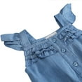 thumbnail image 4 of Kids Baby Girl Ruffle Denim Jumpsuit Outfits Toddler Summer Clothes, 4 of 9