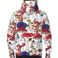 thumbnail image 7 of Uemuo Colorful Mushrooms (2) Pattern Men's Hoodie - Casual Pullover Hoodie with Kangaroo Pocket, Stylish Hooded Sweatshirt for Everyday Wear-Large, 7 of 7