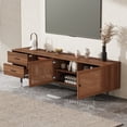 thumbnail image 5 of Lisonu 78-inch Modern TV Stand for TVs up to 85" - Walnut Entertainment Center with Deep Drawers, Slatted Doors, Cable Management, Soft-Closing Hinges & Solid Wood Legs, 5 of 25