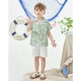 thumbnail image 2 of CARETOO Toddler Boy Clothes Summer Outfits Short Sleeve Button Down Shirt Shorts Beach Casual Set, 2 of 8