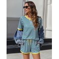 thumbnail image 2 of EKOUAER Pajamas for Women Short Sleeve Pjs Sets Crewneck Striped Tops and Shorts 2 Piece Lounge Sets with Pockets, 2 of 6