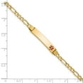 thumbnail image 3 of 14k Yellow Gold Bracelet Medical Figaro 5.5 mm 7 in Semi-Solid Polished Red Enamel ID, 3 of 4