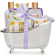 Spa Gift Baskets for Women, 8 Pcs Lavender Scent Bath Sets, Holiday Beauty Bath and Body Set