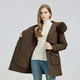 thumbnail image 5 of Parkas de manga larga para mujer, chaqueta holgada coreana de longitud media, abrigo para mujer, 5 of 7