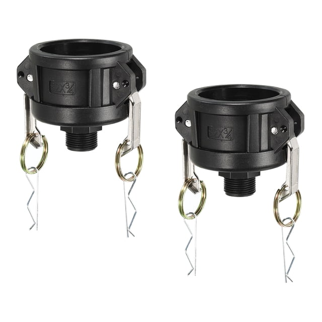 Unique Bargains IBC Tote Adapter 2' Cam Lock to 3/4' Male Thread, 2 Pack Drain Adapter Fitting
