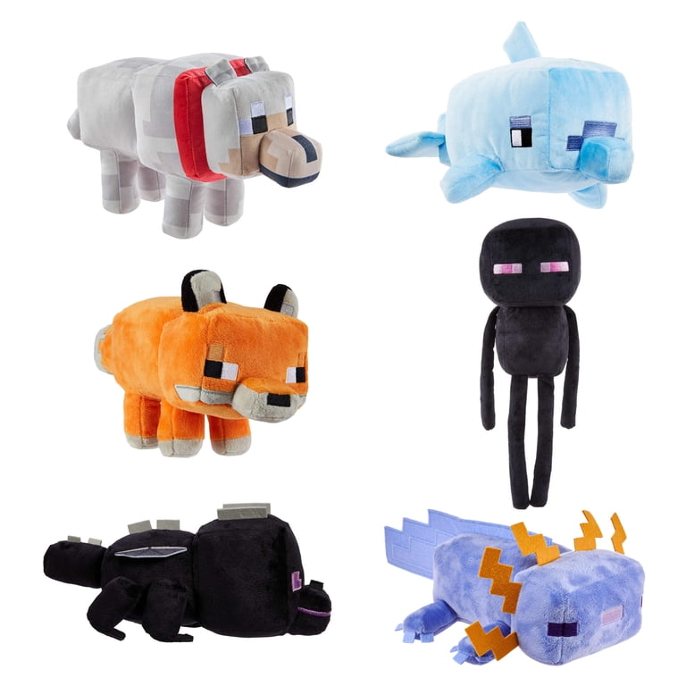 Minecraft Plush Blue Axolotl Toy, 8-inch Collectible Soft Doll