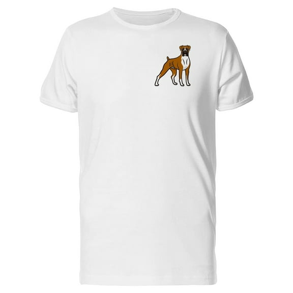 Smartprints Mens Graphic Tee - Colored Drawing Of A Boxer Dog - Regular Fit 100% Cotton