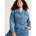 thumbnail image 2 of Sofia Jeans Women's and Women's Plus Size Utility Jumpsuit with Long Sleeves, 26" Inseam, Sizes XS-5X, 2 of 4